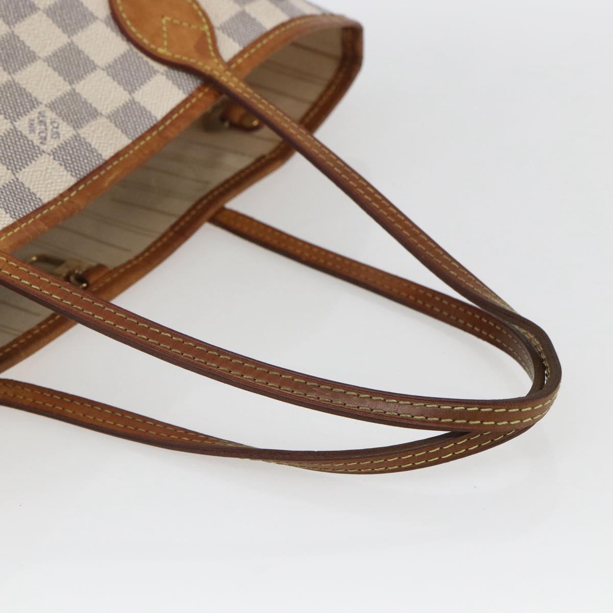 LOUIS VUITTON Damier Azur Neverfull PM Tote Bag N41362 LV Auth ka1836