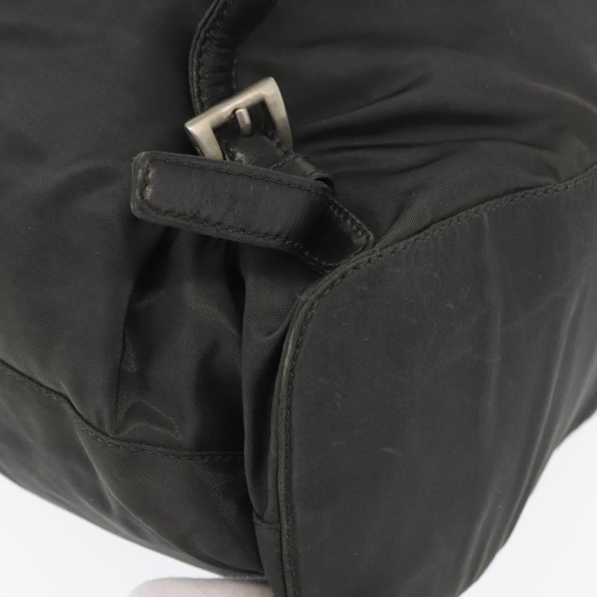 PRADA Backpack Nylon Khaki Silver Auth ka1839