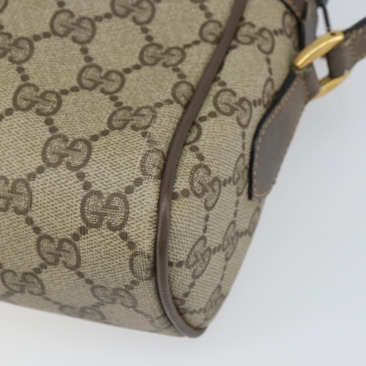 GUCCI GG Supreme Web Sherry Line Bag PVC Beige Gold 24 02 005 Auth ka1843