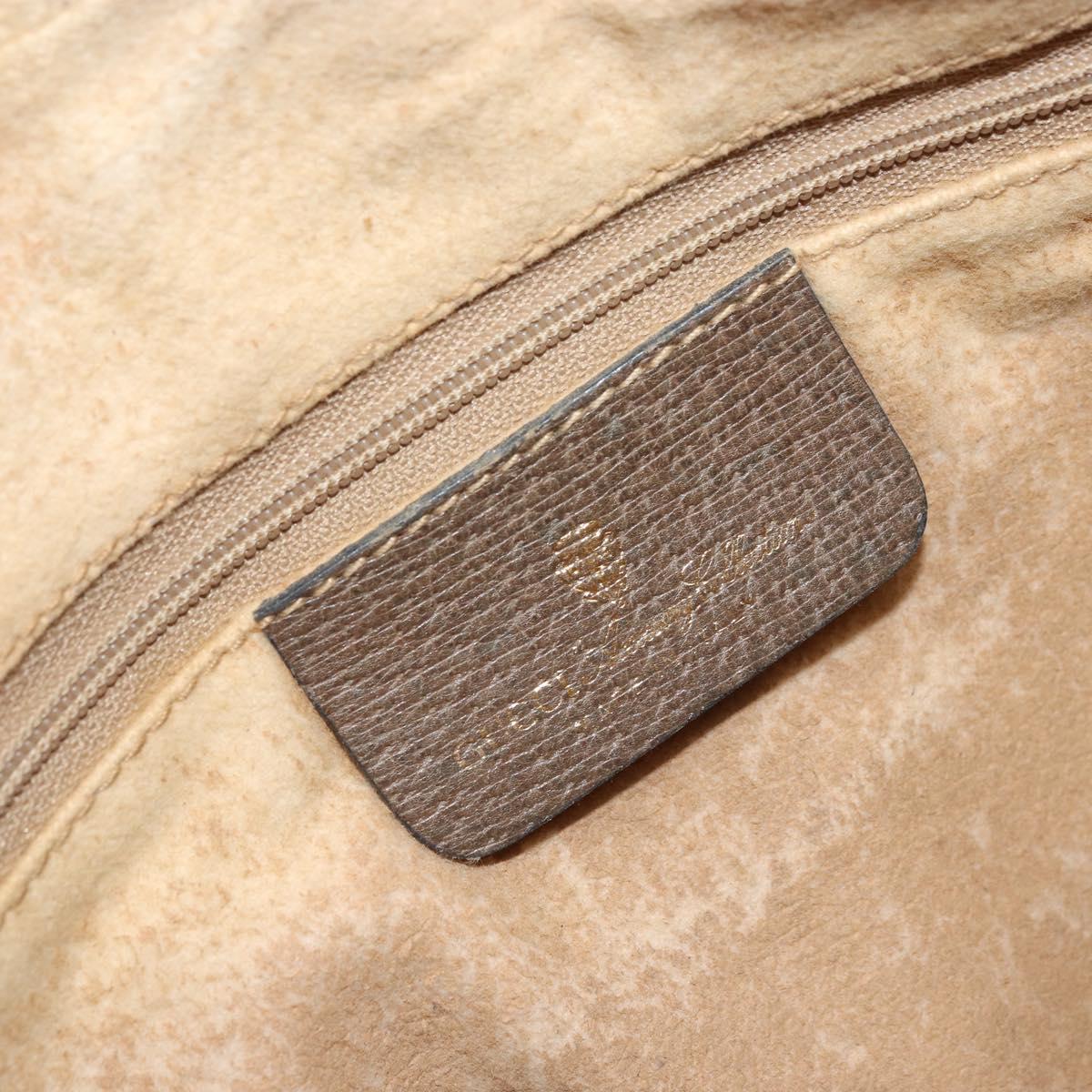 GUCCI GG Supreme Web Sherry Line Bag PVC Beige Gold 24 02 005 Auth ka1843