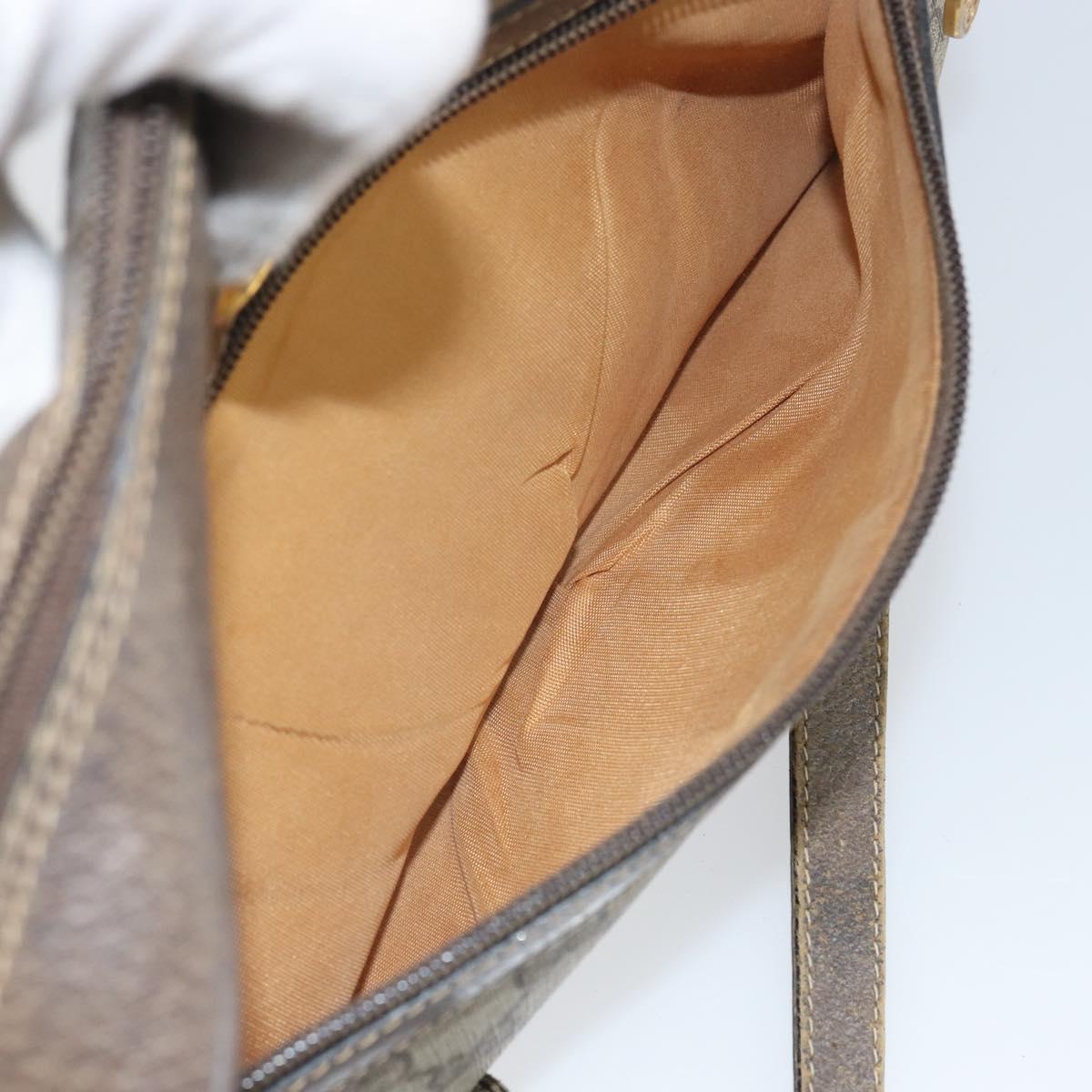 GUCCI GG Supreme Web Sherry Line Bag PVC Beige Gold 24 02 005 Auth ka1843