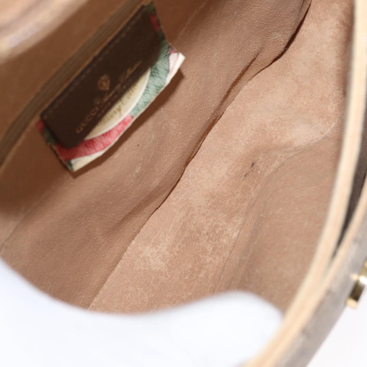 GUCCI GG Supreme Web Sherry Line Bag PVC Beige Gold 904 02 084 Auth ka1844