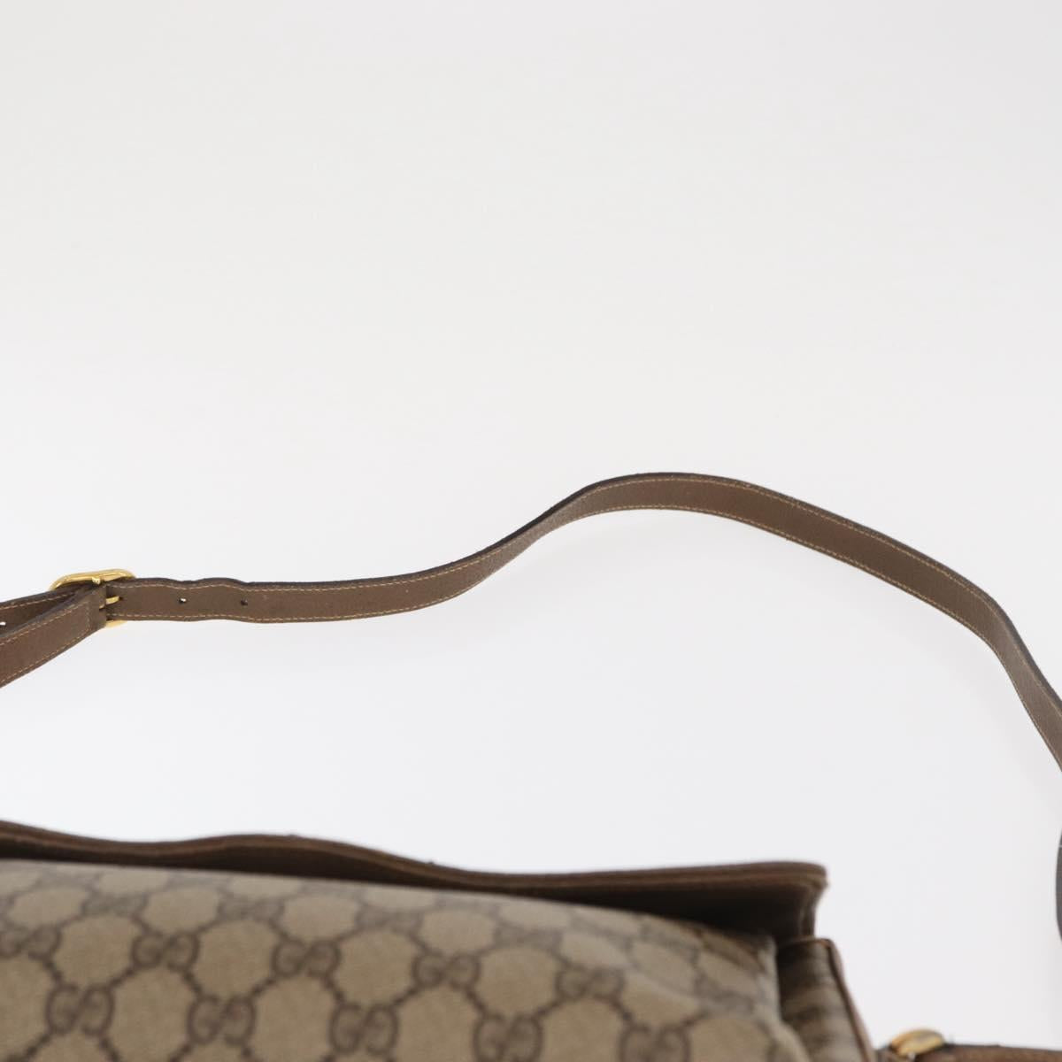 GUCCI GG Supreme Web Sherry Line Bag PVC Beige Gold 904 02 084 Auth ka1844