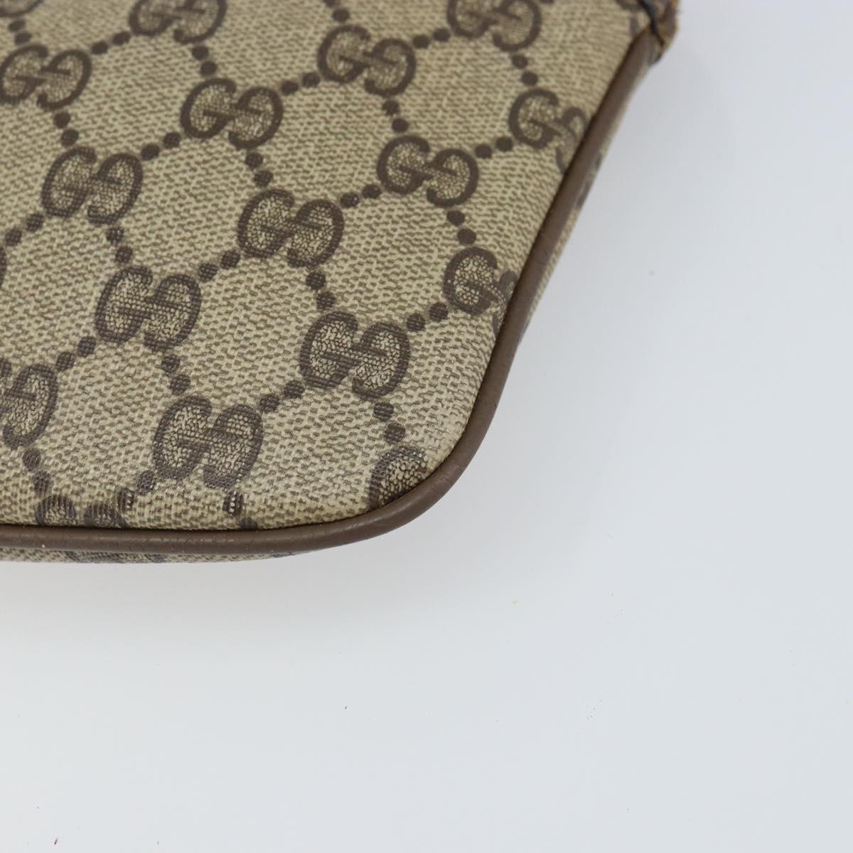GUCCI GG Supreme Web Sherry Line Bag PVC Beige Gold 904 02 047 Auth ka1848