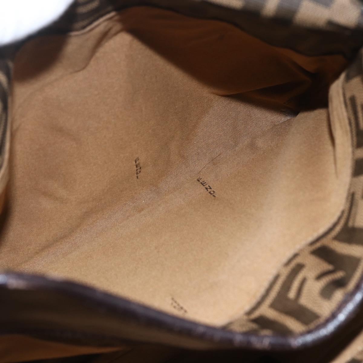 FENDI Zucca Canvas Tote Bag Black Brown Auth ka1849