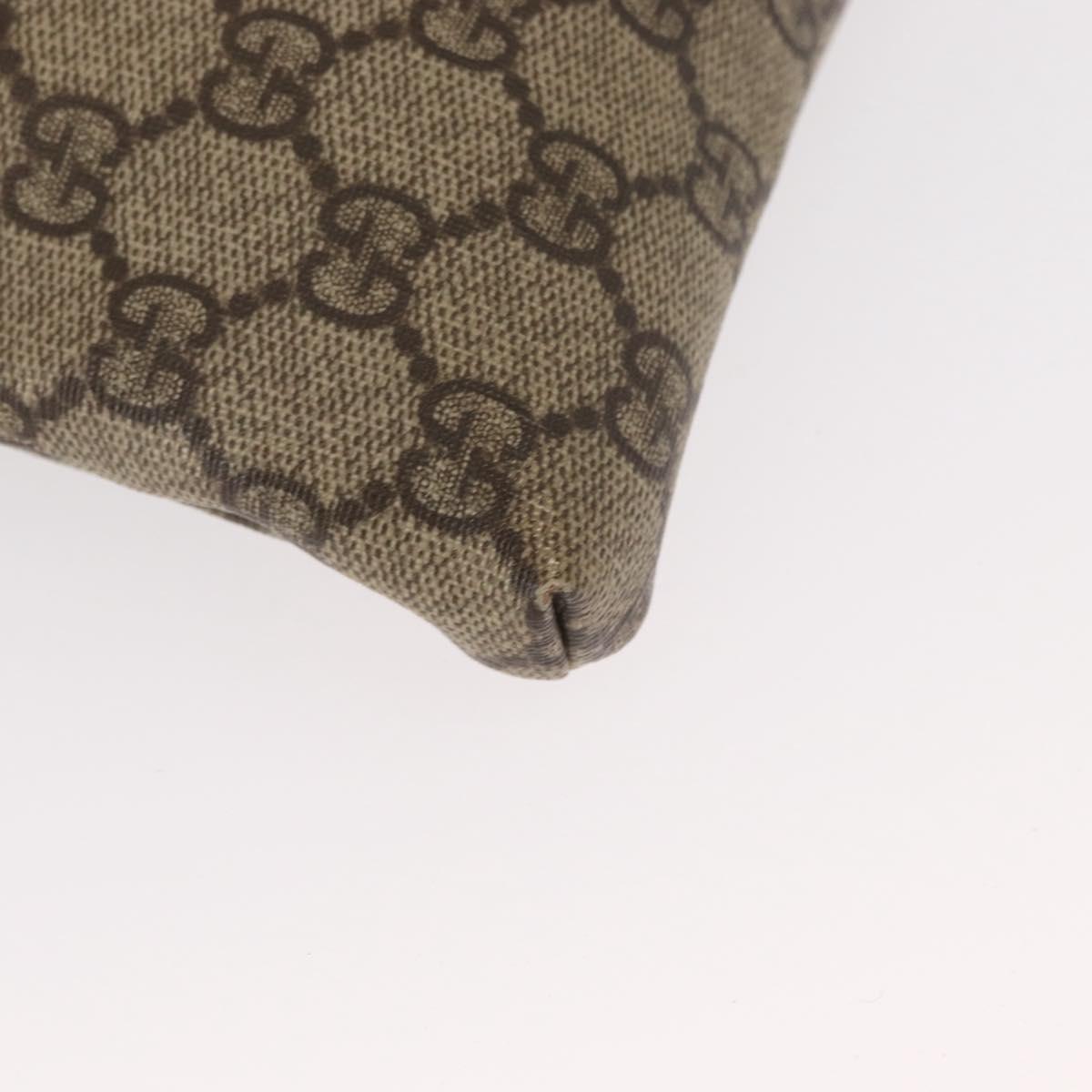 GUCCI GG Supreme Waist bag PVC Beige Silver 28566 Auth ka185