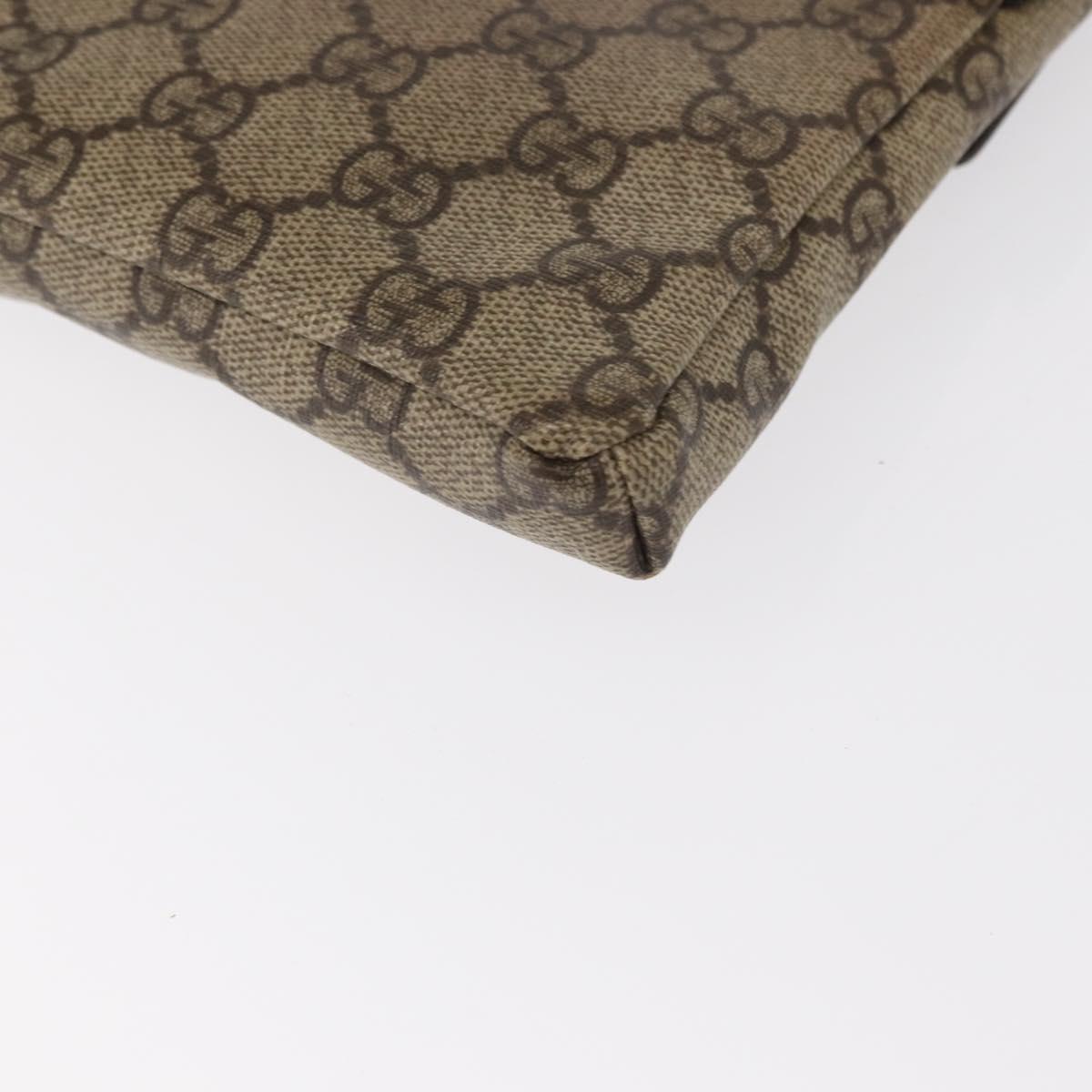 GUCCI GG Supreme Waist bag PVC Beige Silver 28566 Auth ka185