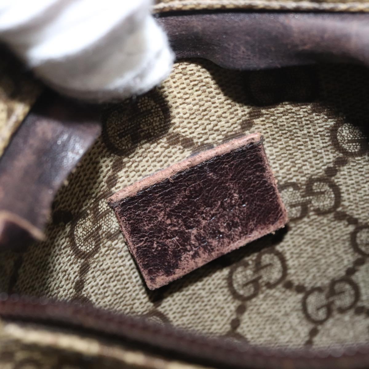 GUCCI GG Supreme Waist bag PVC Beige Silver 28566 Auth ka185