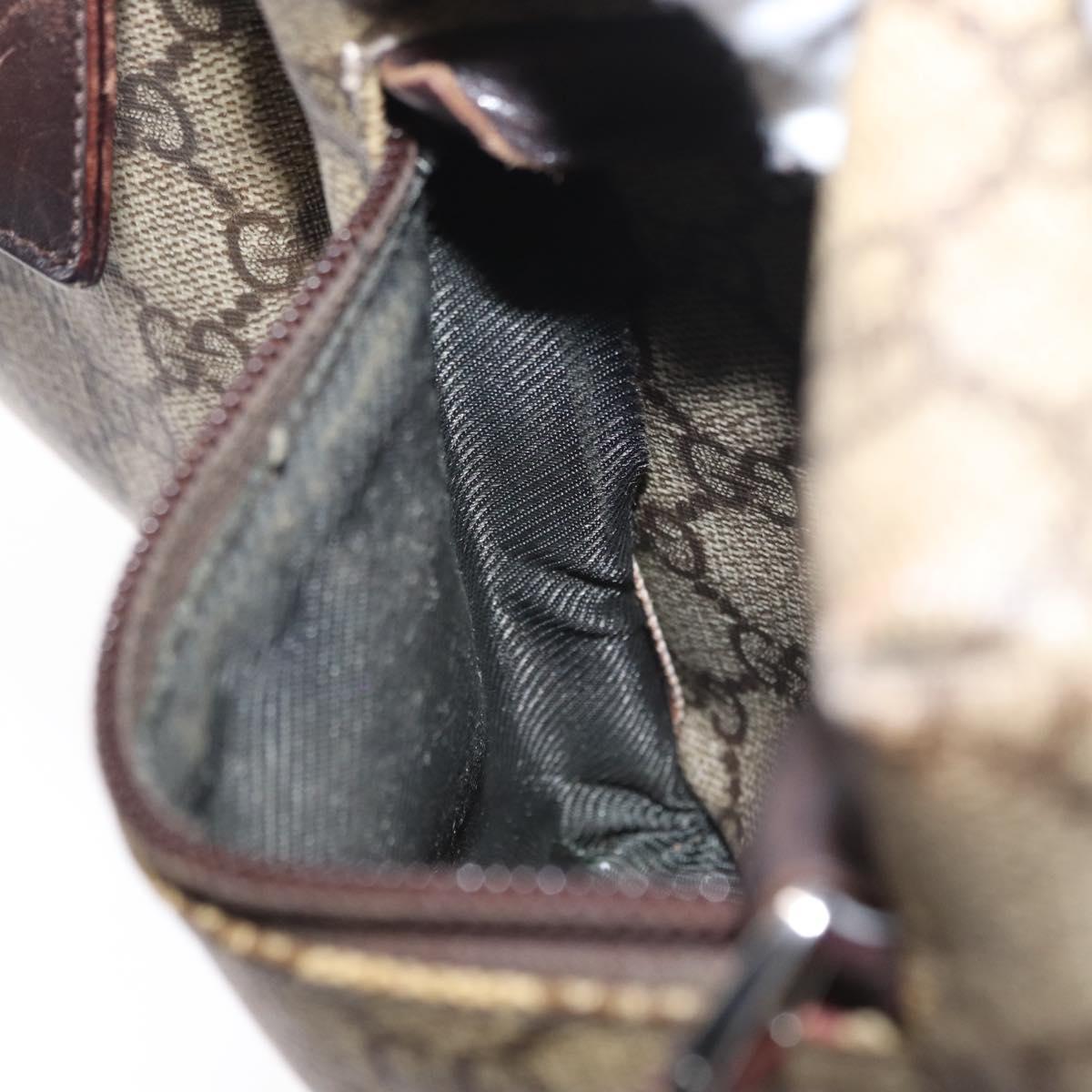 GUCCI GG Supreme Waist bag PVC Beige Silver 28566 Auth ka185