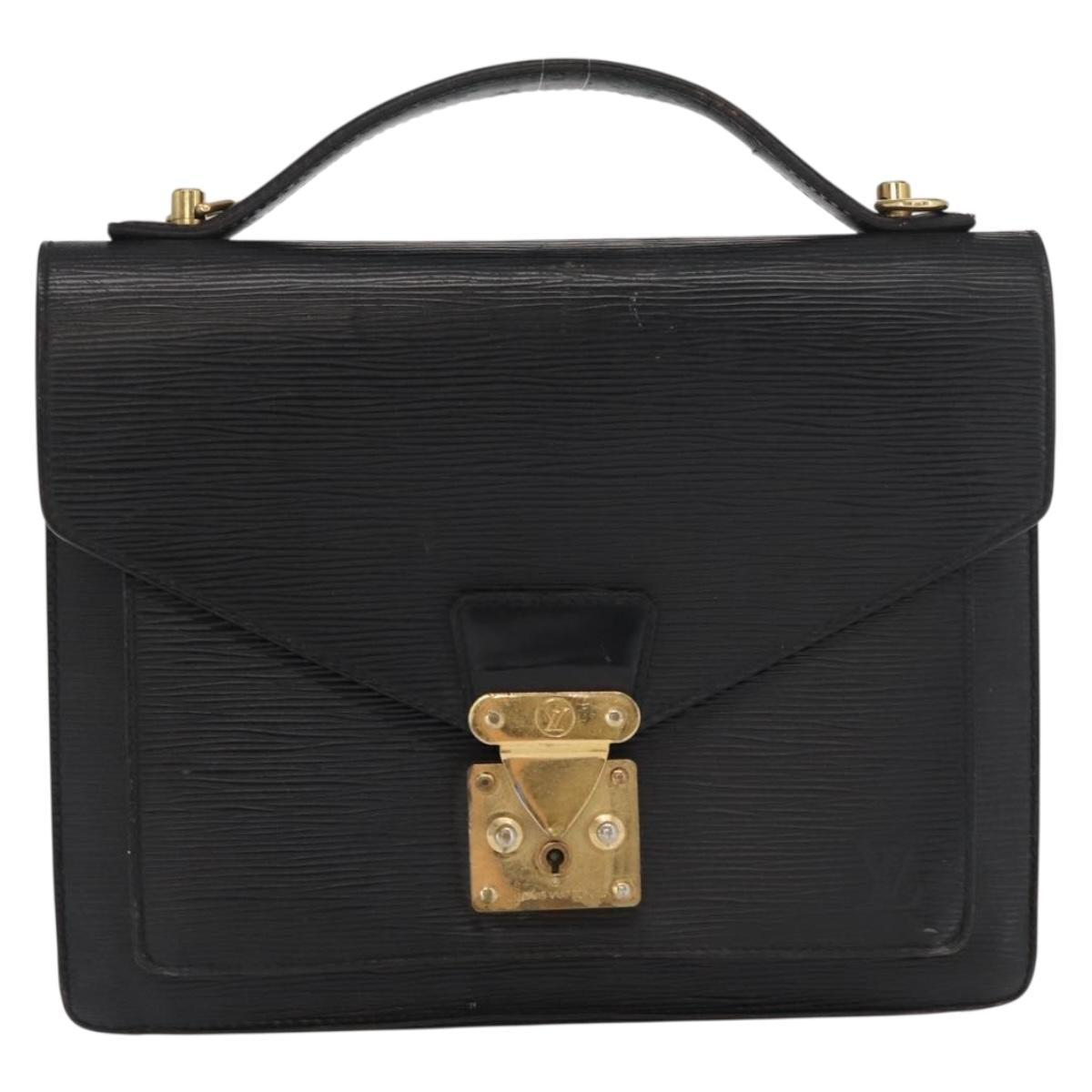 LOUIS VUITTON Epi Monceau 28 Hand Bag Black M52122 LV Auth ka1852