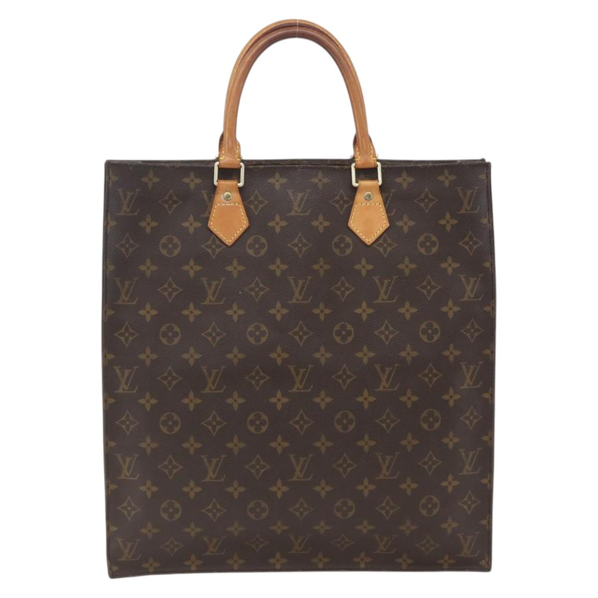 LOUIS VUITTON Monogram Sac Plat Hand Bag M51140 LV Auth ka1860