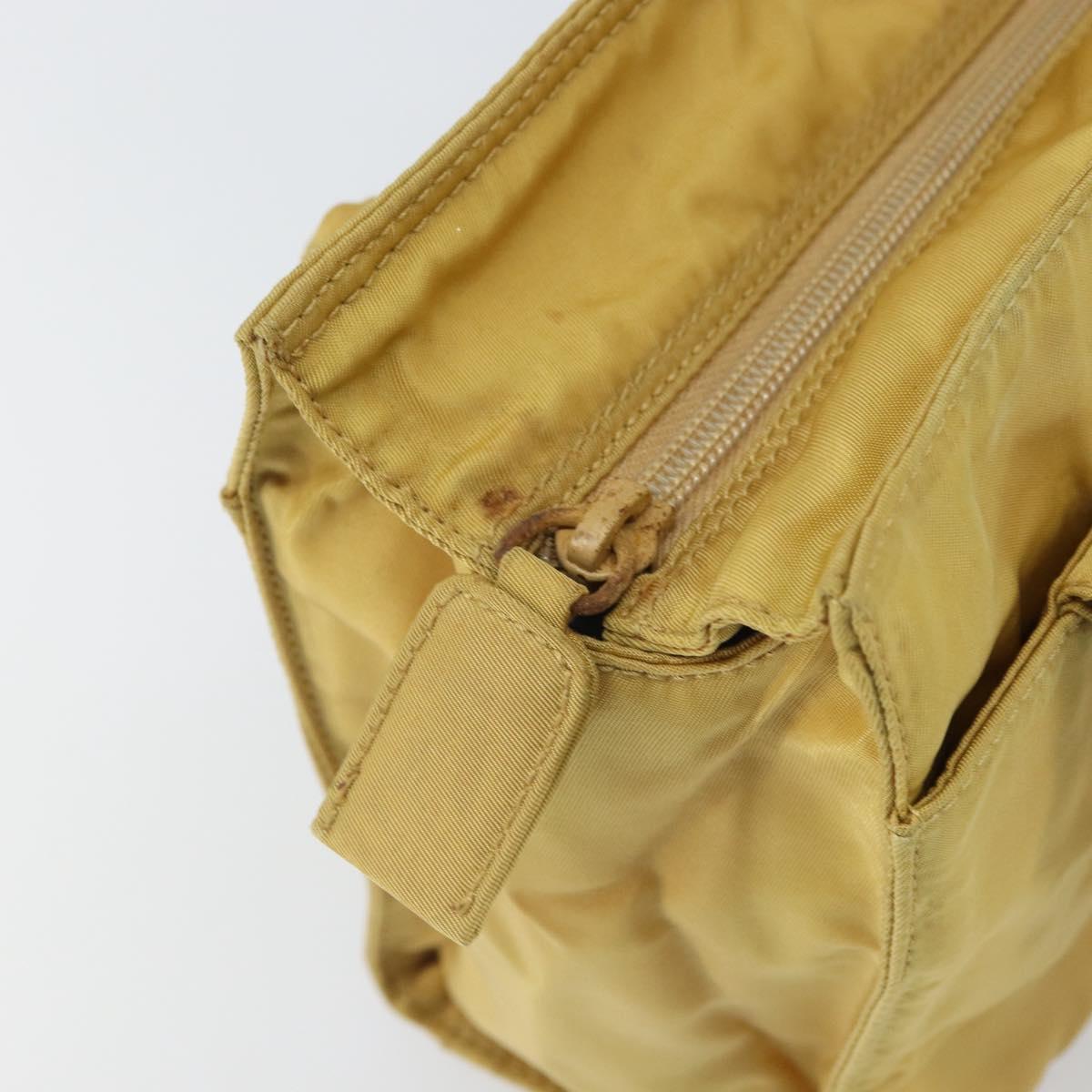PRADA Hand Bag Nylon Yellow Gold Auth ka1864