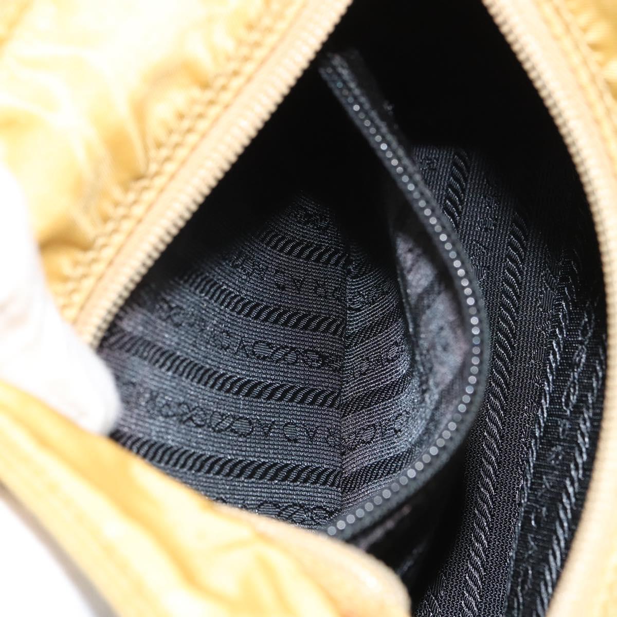 PRADA Hand Bag Nylon Yellow Gold Auth ka1864