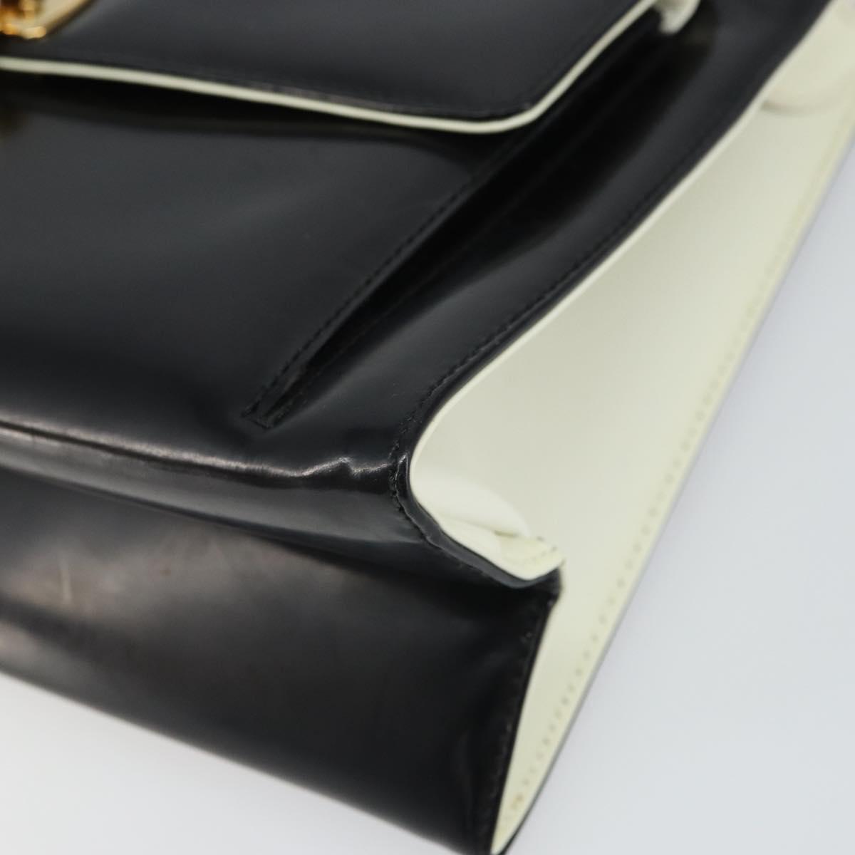 Salvatore Ferragamo Gancini Tote Bag Patent leather Black Gold Auth ka1865