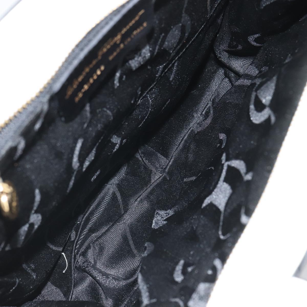 Salvatore Ferragamo Gancini Tote Bag Patent leather Black Gold Auth ka1865