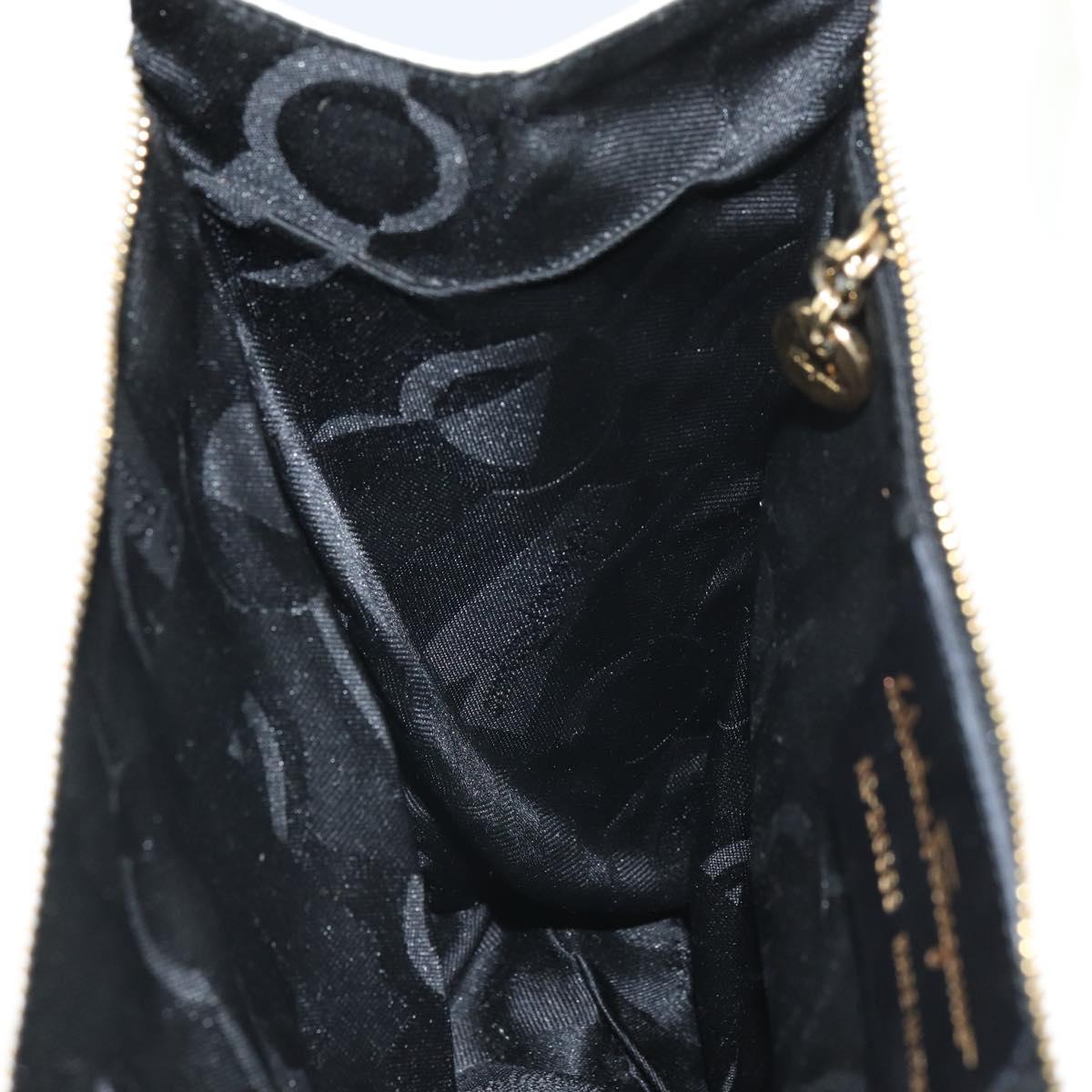 Salvatore Ferragamo Gancini Tote Bag Patent leather Black Gold Auth ka1865