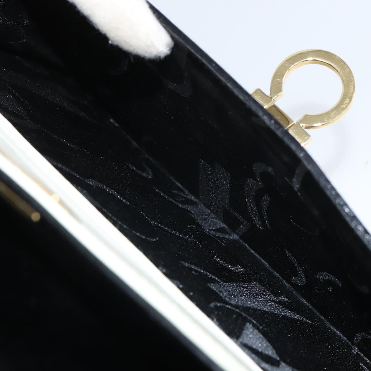 Salvatore Ferragamo Gancini Tote Bag Patent leather Black Gold Auth ka1865