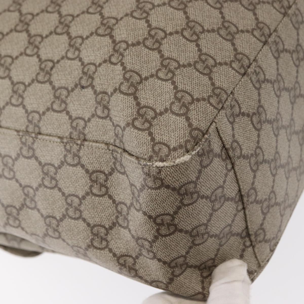 GUCCI GG Supreme Tote Bag PVC Beige Silver 141196 Auth ka187