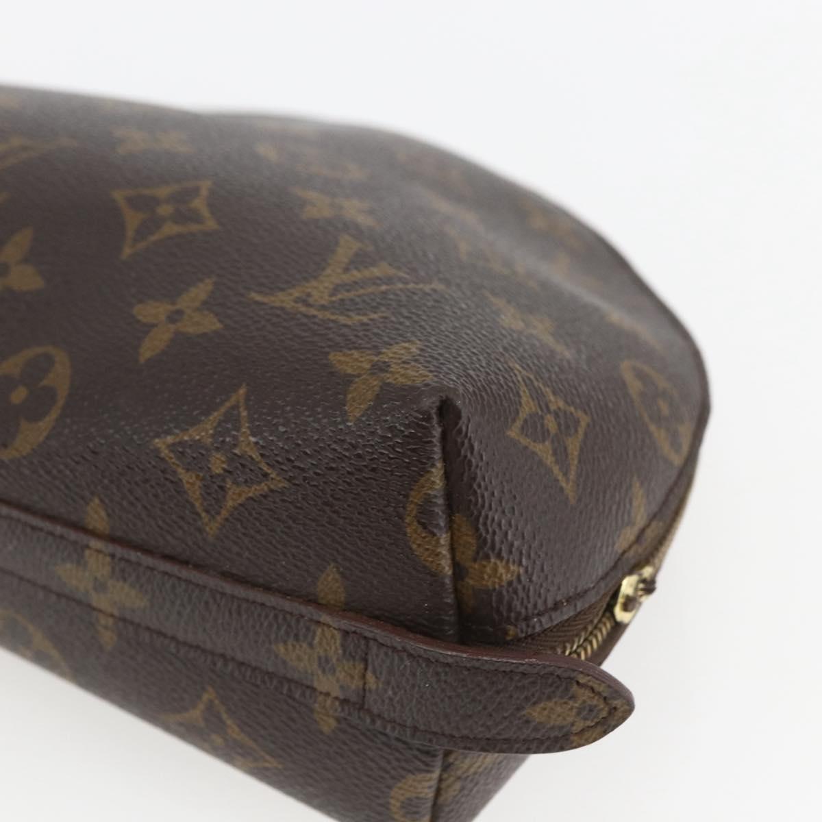 LOUIS VUITTON Monogram Trousse Demi Ronde Cosmetic Pouch M47520 LV Auth ka1872