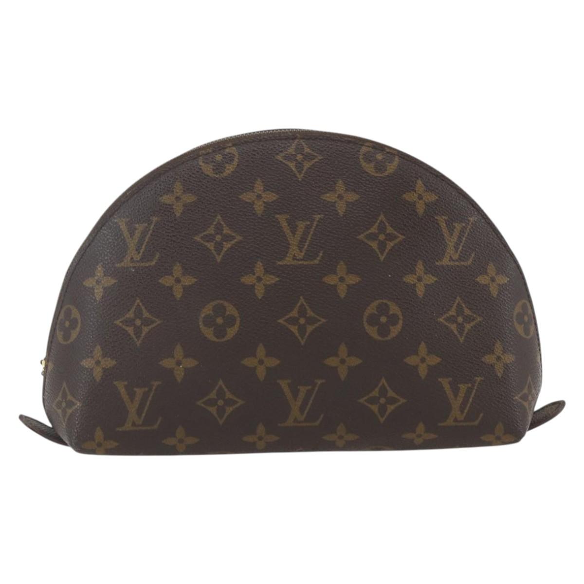 LOUIS VUITTON Monogram Trousse Demi Ronde Cosmetic Pouch M47520 LV Auth ka1872