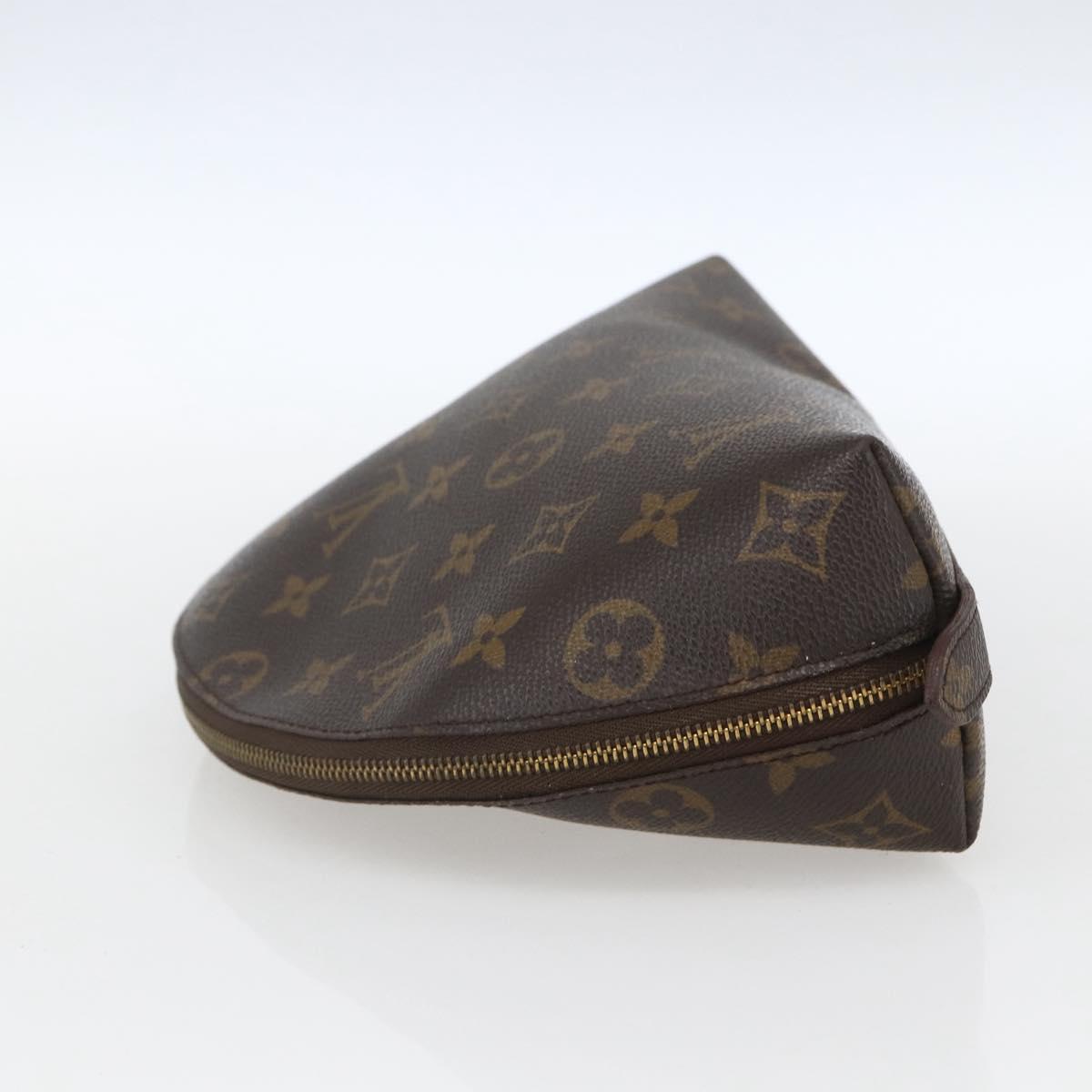 LOUIS VUITTON Monogram Trousse Demi Ronde Cosmetic Pouch M47520 LV Auth ka1872