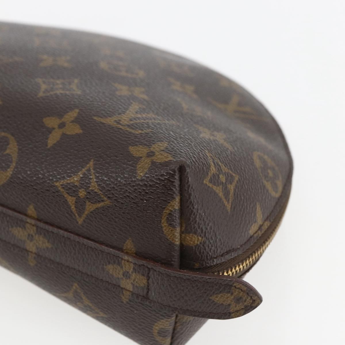LOUIS VUITTON Monogram Trousse Demi Ronde Cosmetic Pouch M47520 LV Auth ka1872