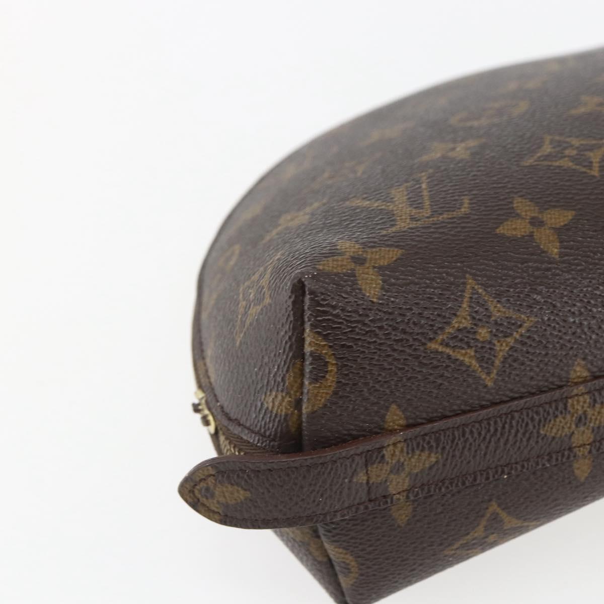 LOUIS VUITTON Monogram Trousse Demi Ronde Cosmetic Pouch M47520 LV Auth ka1872