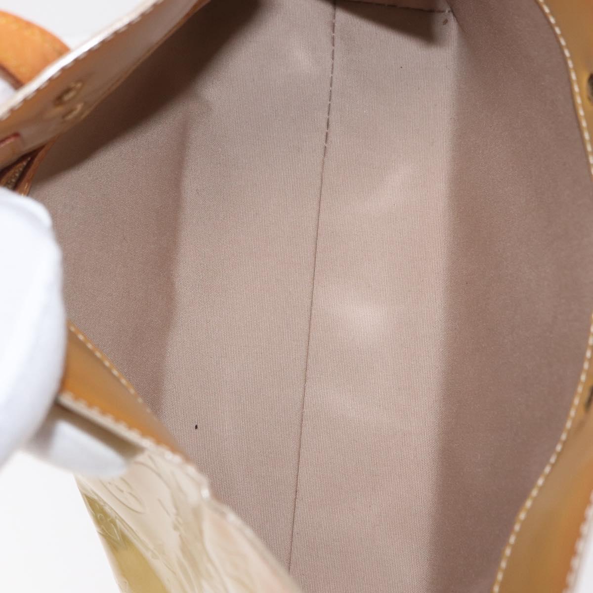 LOUIS VUITTON Monogram Vernis Reade PM Hand Bag Beige M91144 LV Auth ka1876
