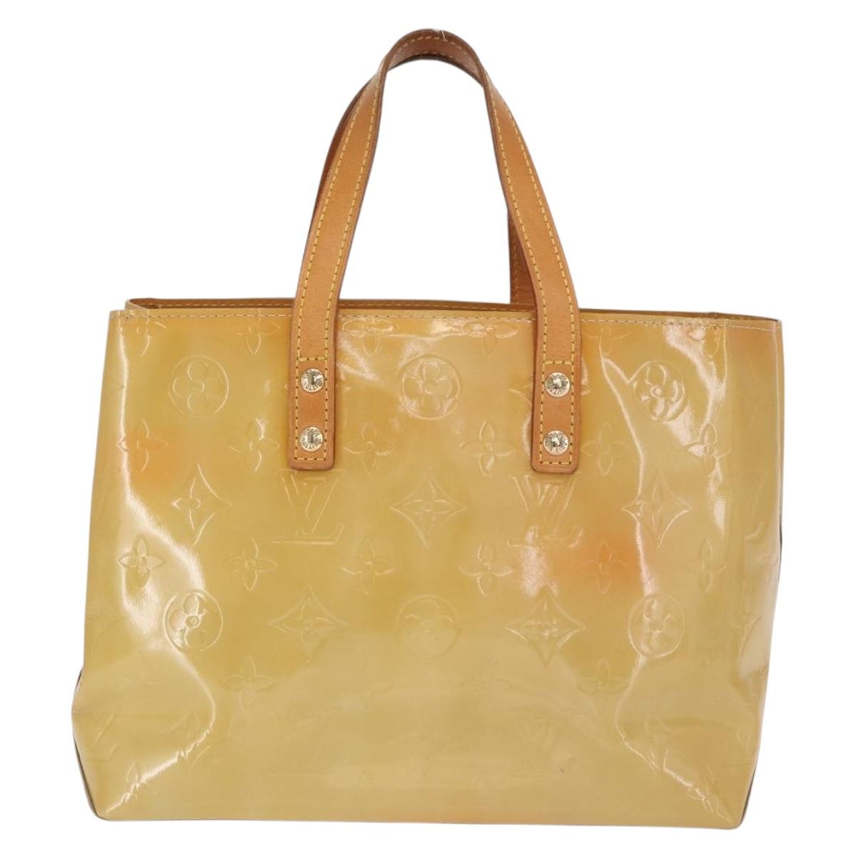 LOUIS VUITTON Monogram Vernis Reade PM Hand Bag Beige M91144 LV Auth ka1876