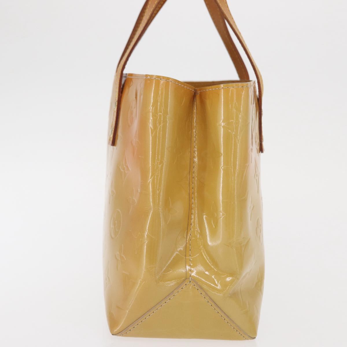 LOUIS VUITTON Monogram Vernis Reade PM Hand Bag Beige M91144 LV Auth ka1876