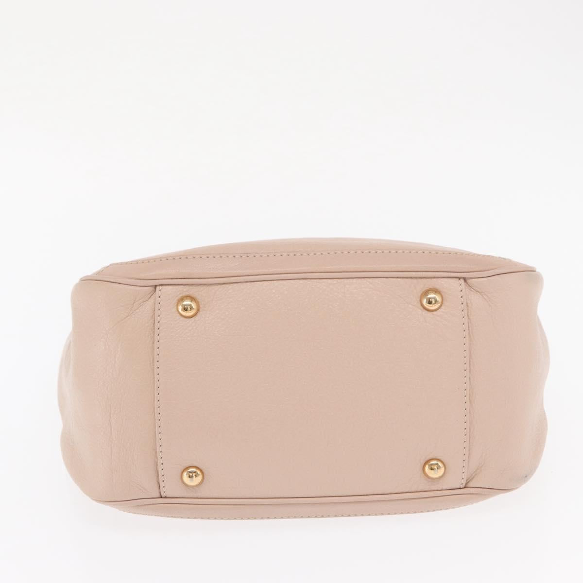 Salvatore Ferragamo Gancini Hand Bag Leather Pink Gold Auth ka1877V