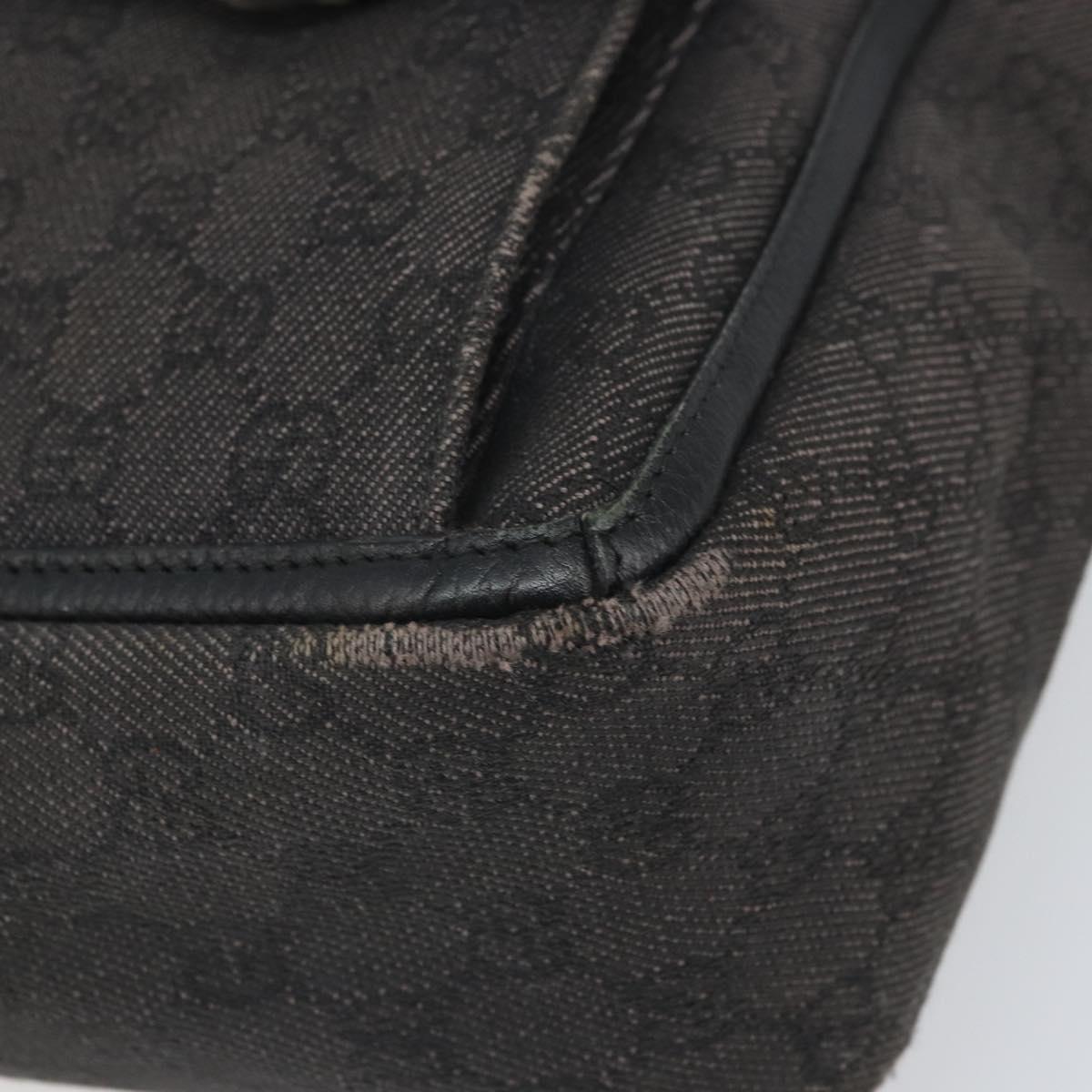 GUCCI GG Canvas Hand Bag Black Silver 268639 Auth ka1878