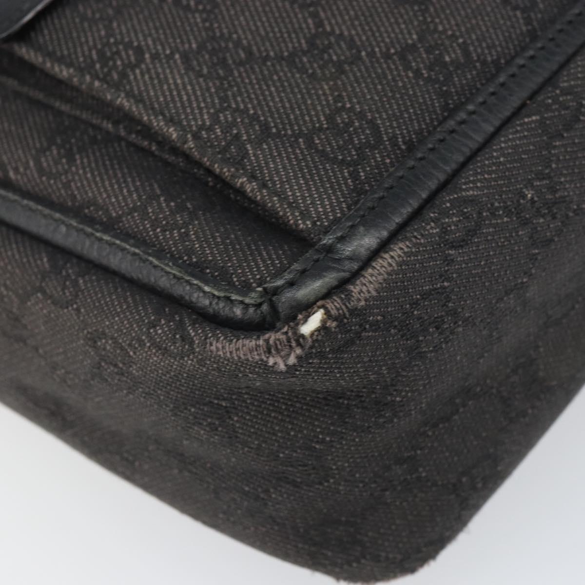 GUCCI GG Canvas Hand Bag Black Silver 268639 Auth ka1878