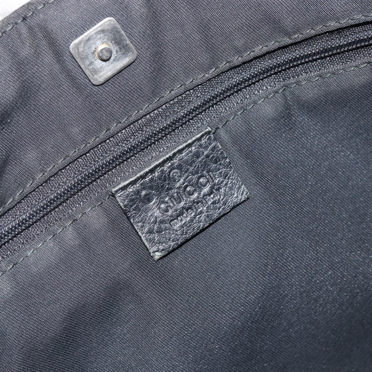 GUCCI GG Canvas Hand Bag Black Silver 268639 Auth ka1878