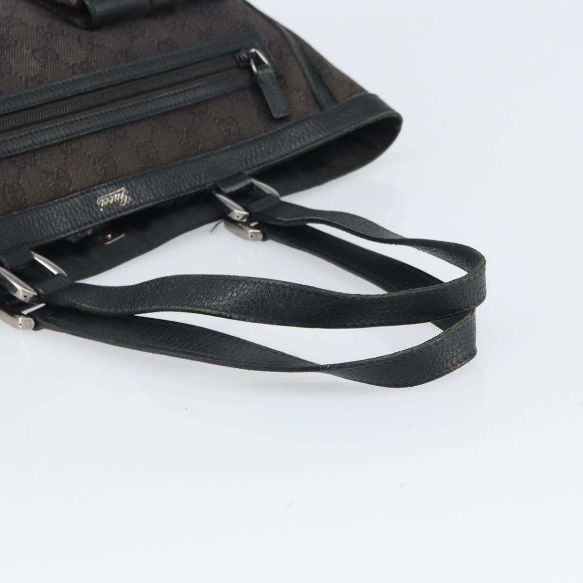 GUCCI GG Canvas Hand Bag Black Silver 268639 Auth ka1878