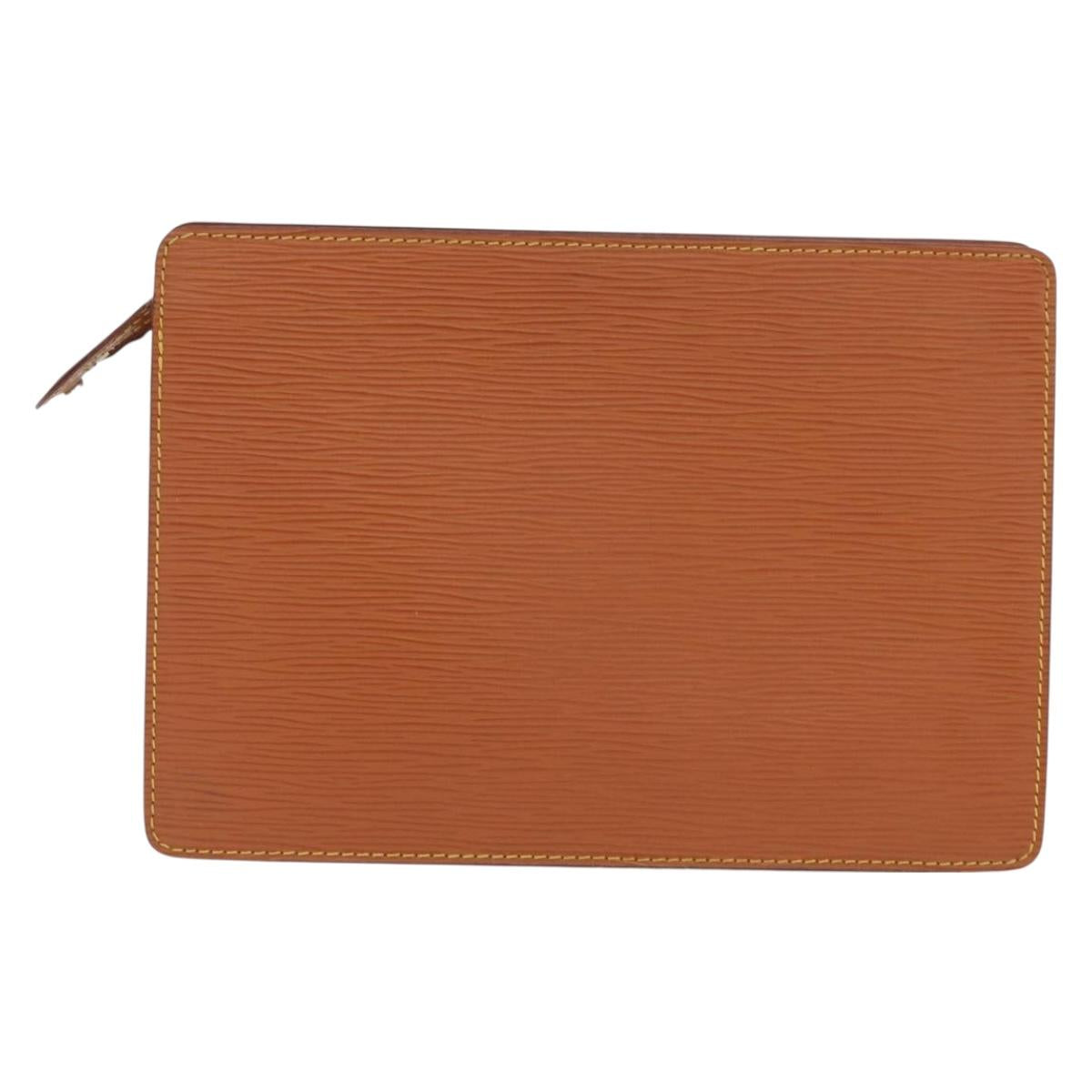 LOUIS VUITTON Epi Pochette Homme Bag Brown Zipangu Gold M52528 LV Auth ka1883