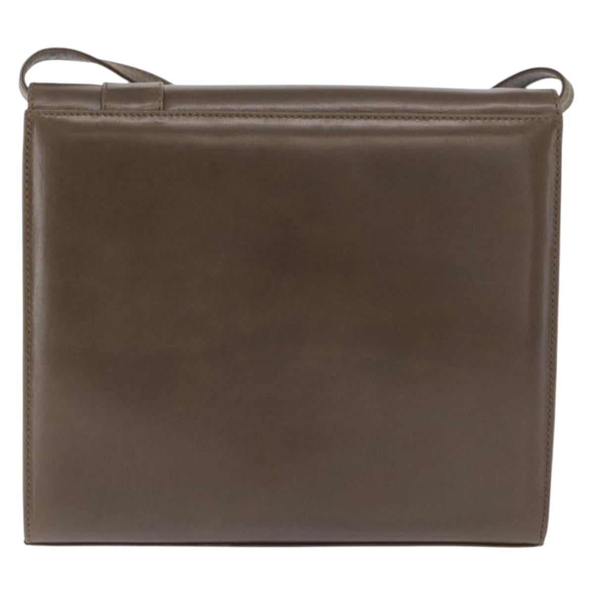 Salvatore Ferragamo Shoulder Bag Leather Beige Gold Auth ka1893