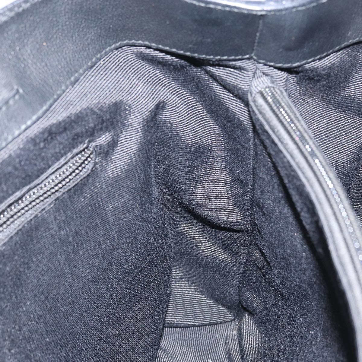 Salvatore Ferragamo Tote Bag Leather Black Silver Auth ka1894