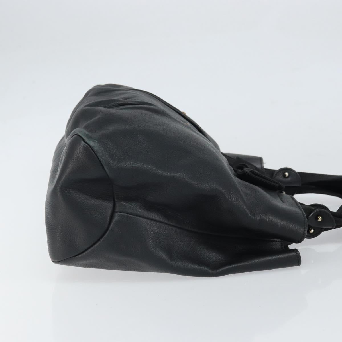 Salvatore Ferragamo Tote Bag Leather Black Silver Auth ka1894
