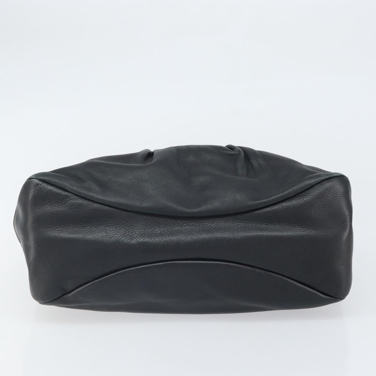Salvatore Ferragamo Tote Bag Leather Black Silver Auth ka1894