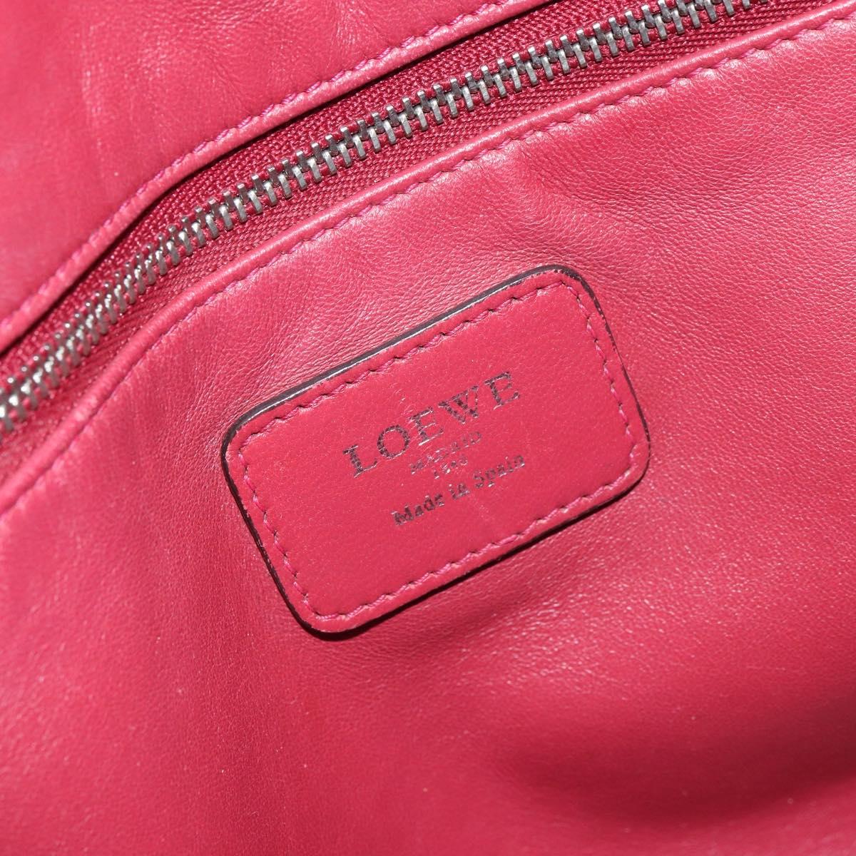 LOEWE anagram Amazona 28 Hand Bag Leather Silver Pink Auth ka1898V