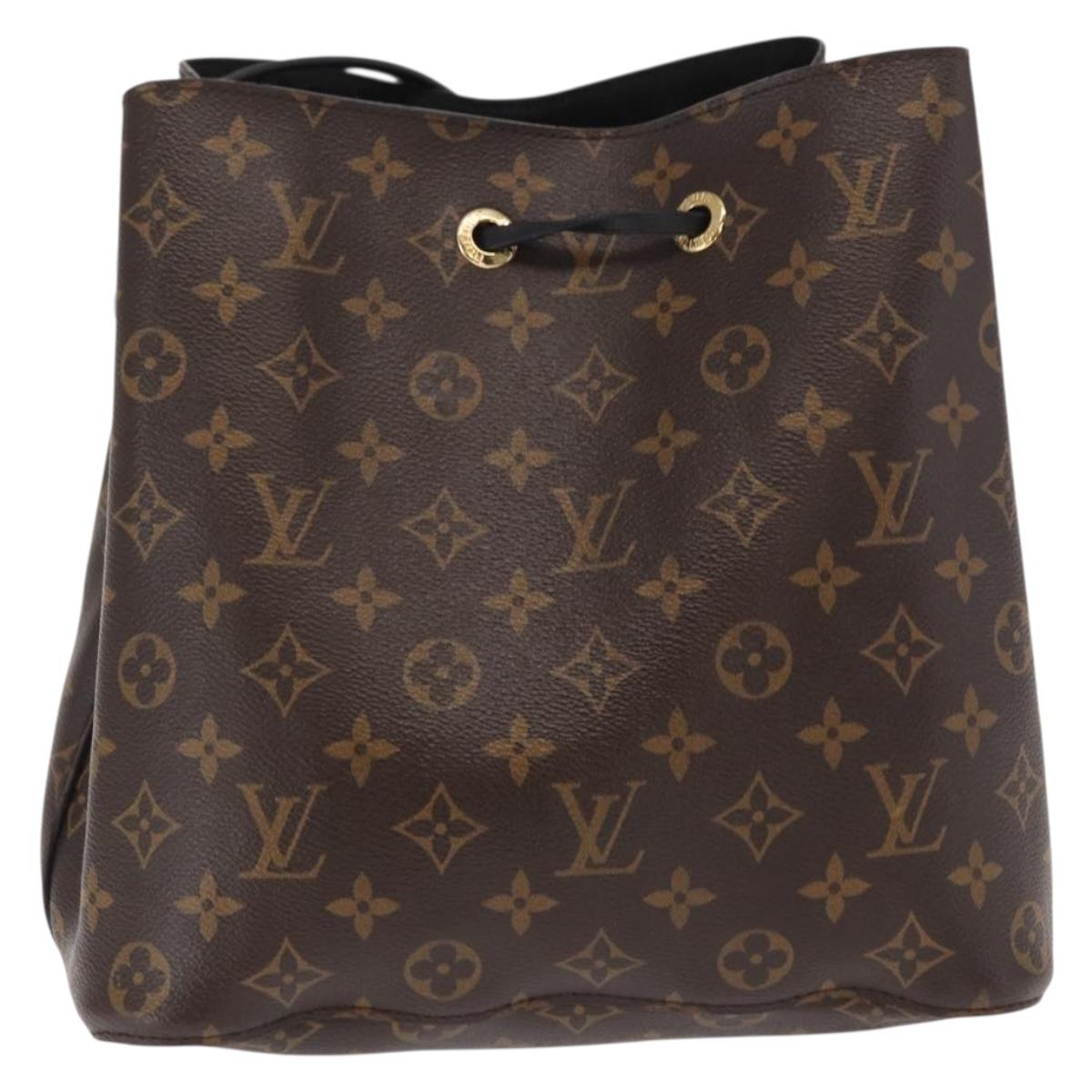 LOUIS VUITTON Monogram Neonoe Shoulder Bag Black M44020 LV Auth ka1907