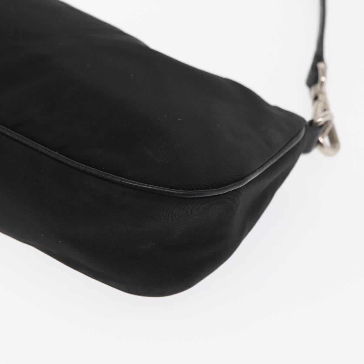 PRADA Shoulder Bag Nylon Black Silver Auth ka1913