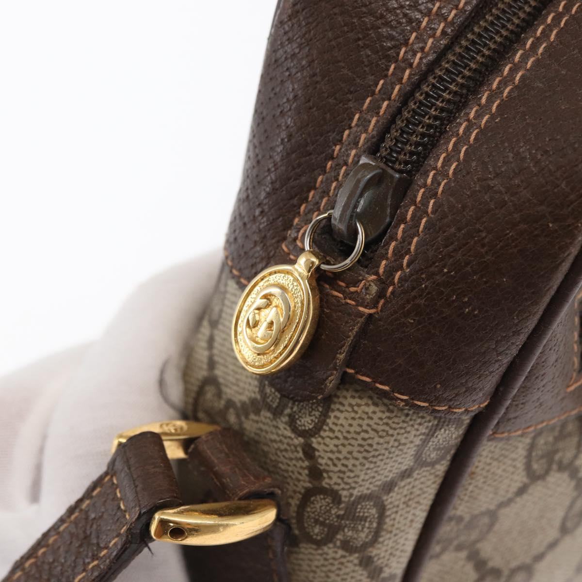GUCCI GG Supreme Web Sherry Line Bag PVC Beige Gold 56 02 088 Auth ka1923