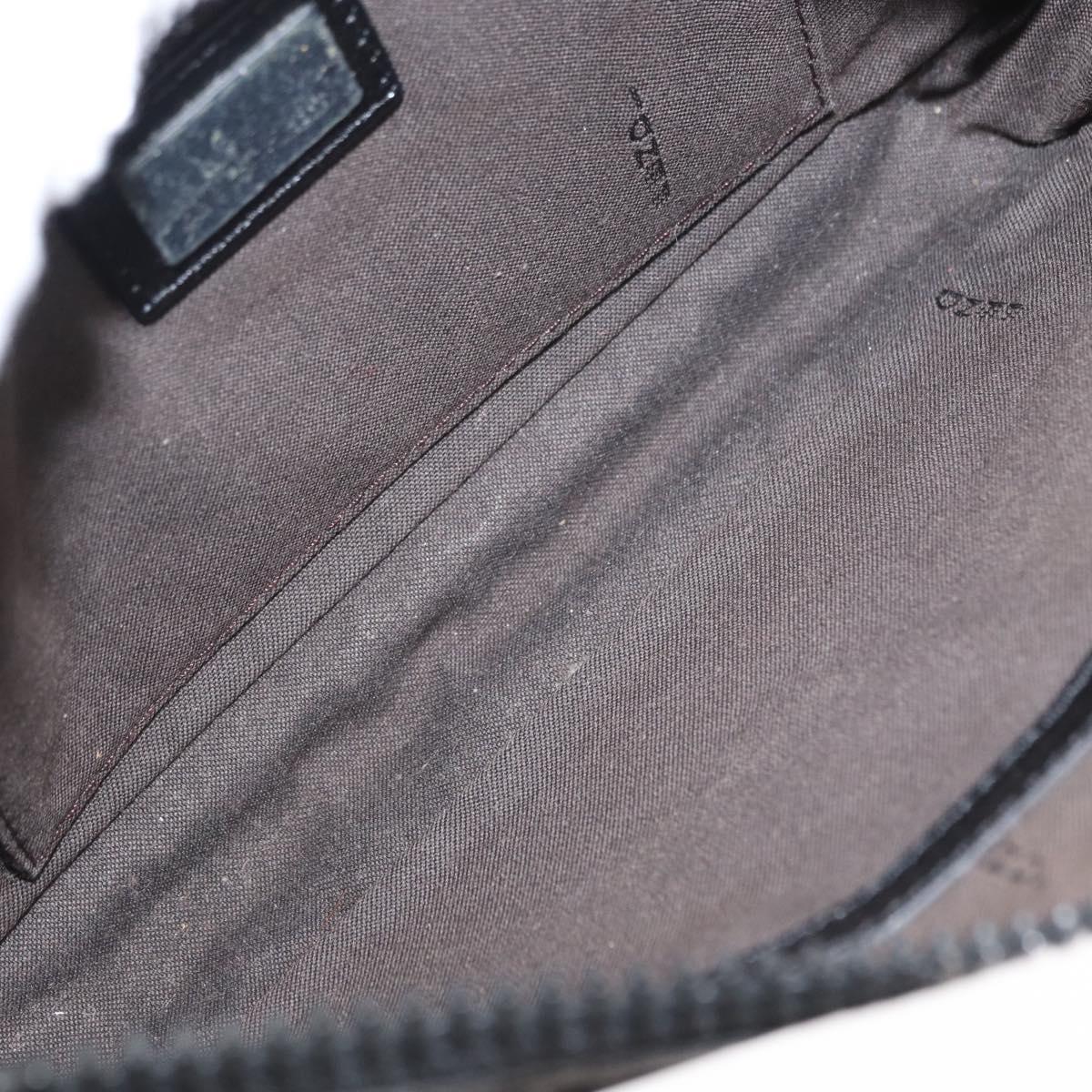 FENDI Hand Bag Canvas Black Silver Auth ka193