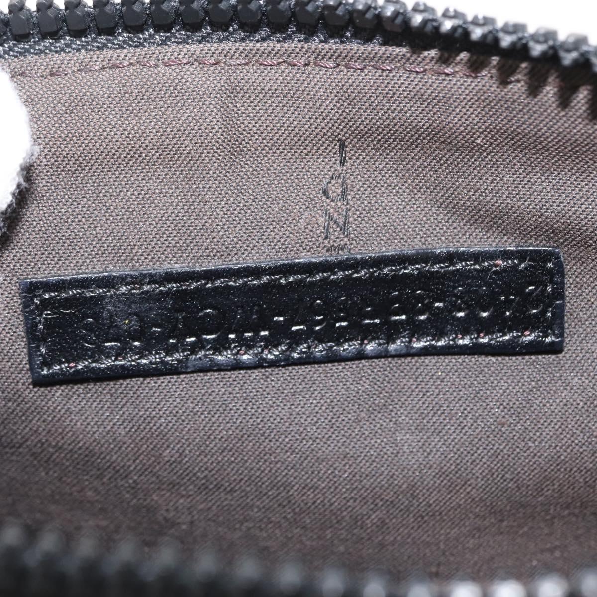 FENDI Hand Bag Canvas Black Silver Auth ka193