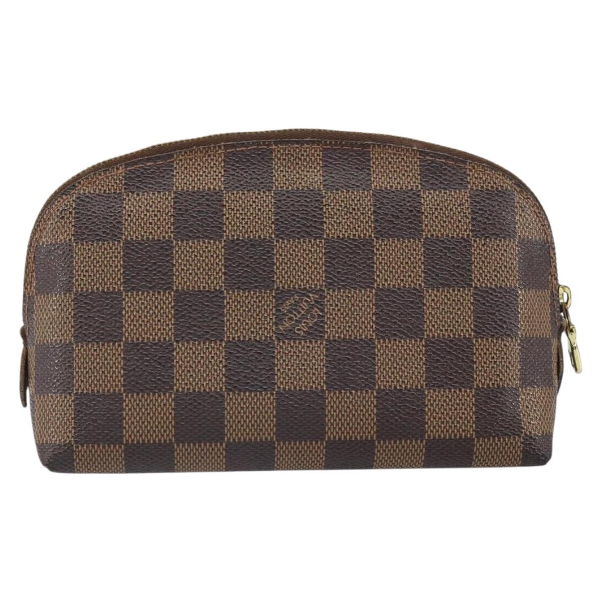 LOUIS VUITTON Damier Ebene Pochette Cosmetic PM Pouch N47516 LV Auth ka1935