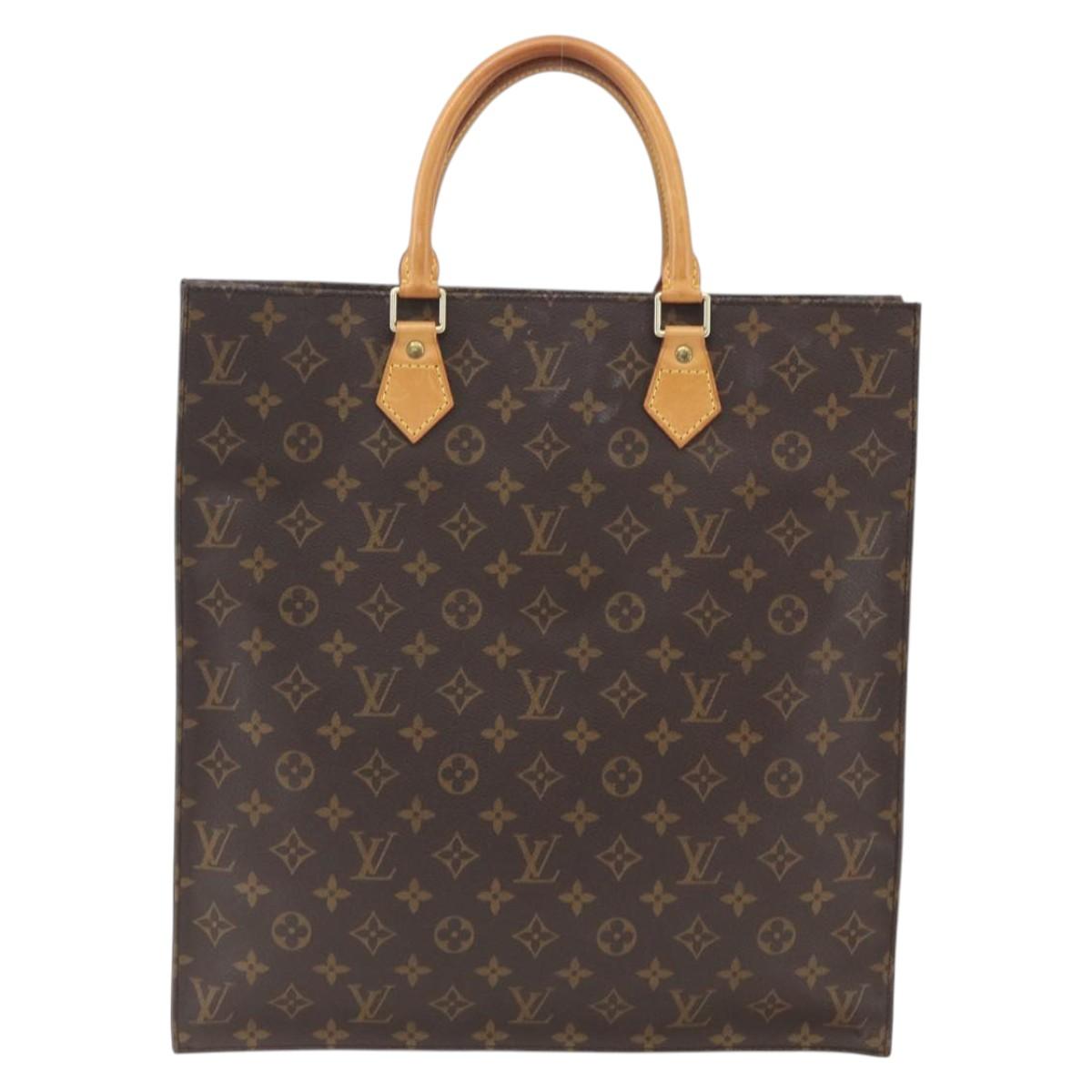 LOUIS VUITTON Monogram Sac Plat Hand Bag M51140 LV Auth ka1968