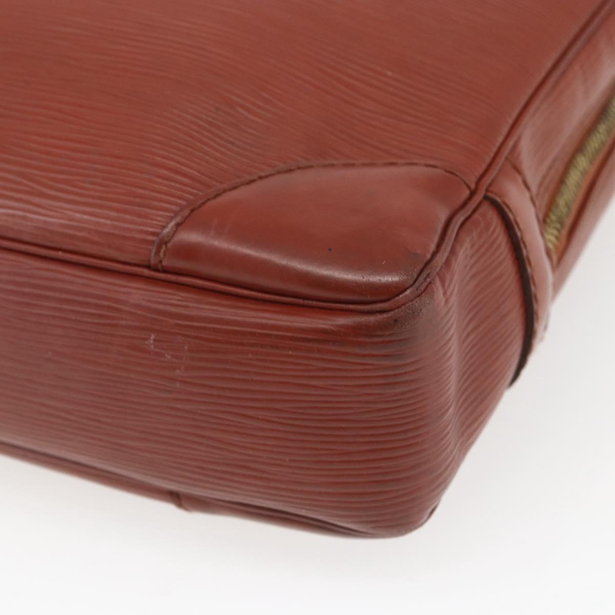 LOUIS VUITTON Epi Porte Documents Voyage Business Bag Brown M54478 Auth ka1969