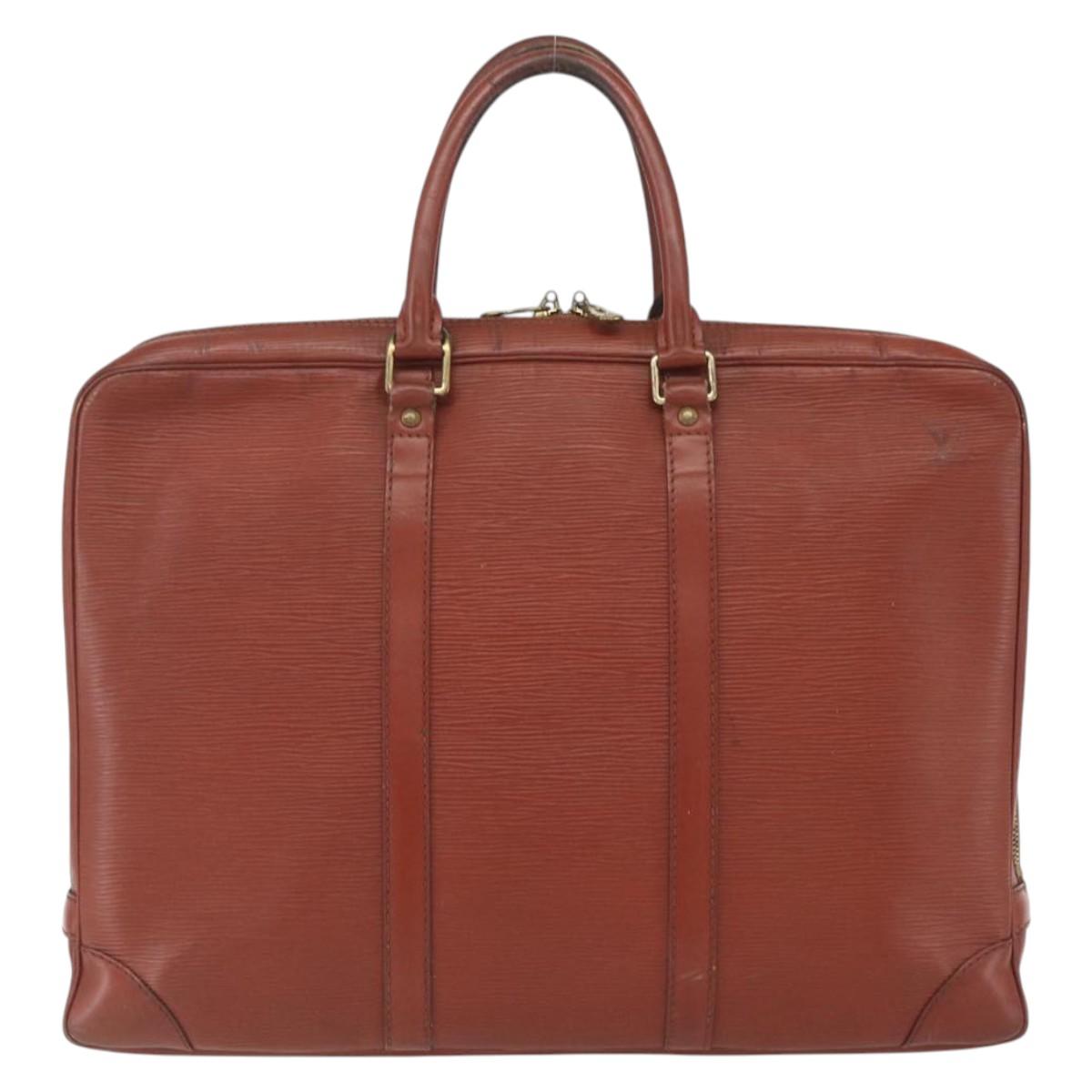 LOUIS VUITTON Epi Porte Documents Voyage Business Bag Brown M54478 Auth ka1969